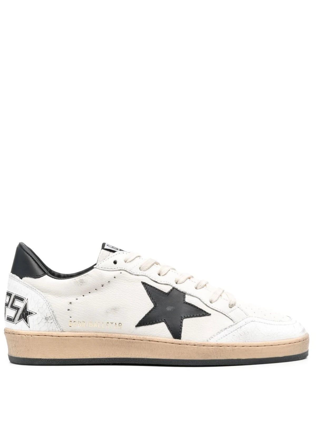 Golden Goose Ball Star Trainers in White Nappa With Black Star