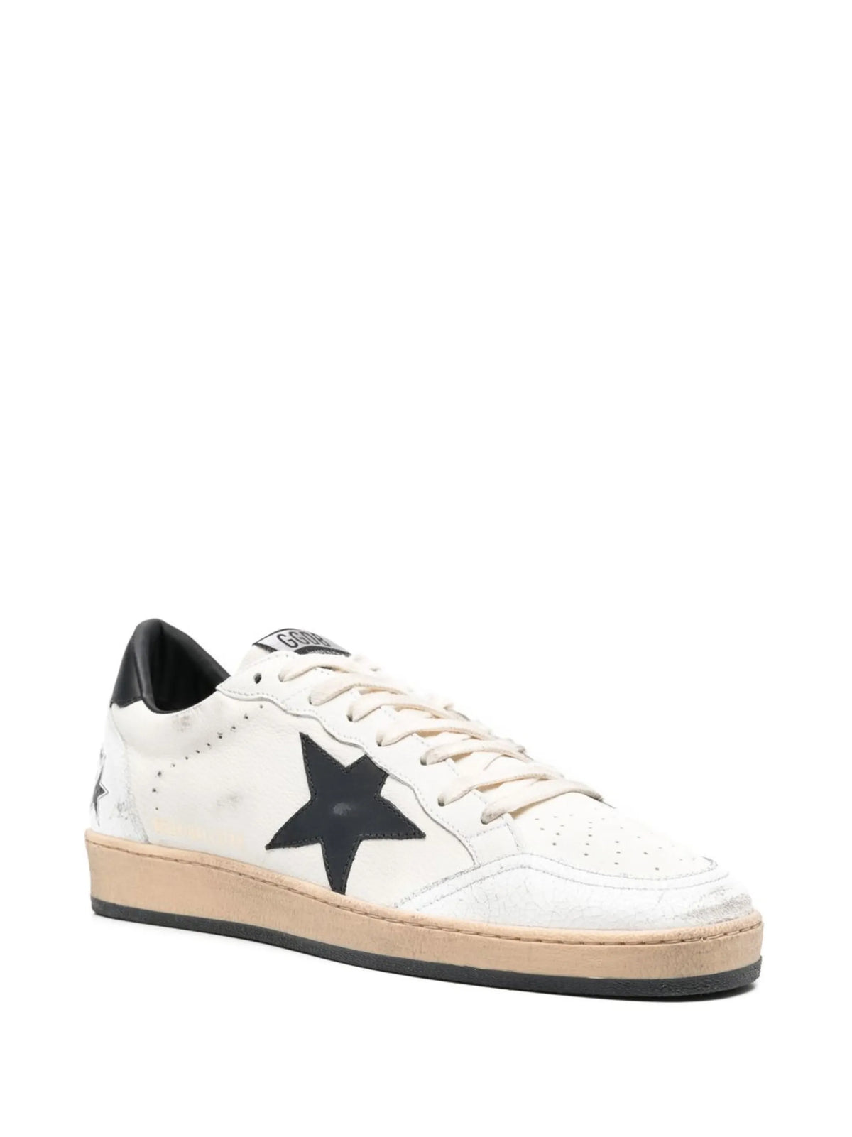 Golden Goose Ball Star Trainers in White Nappa With Black Star
