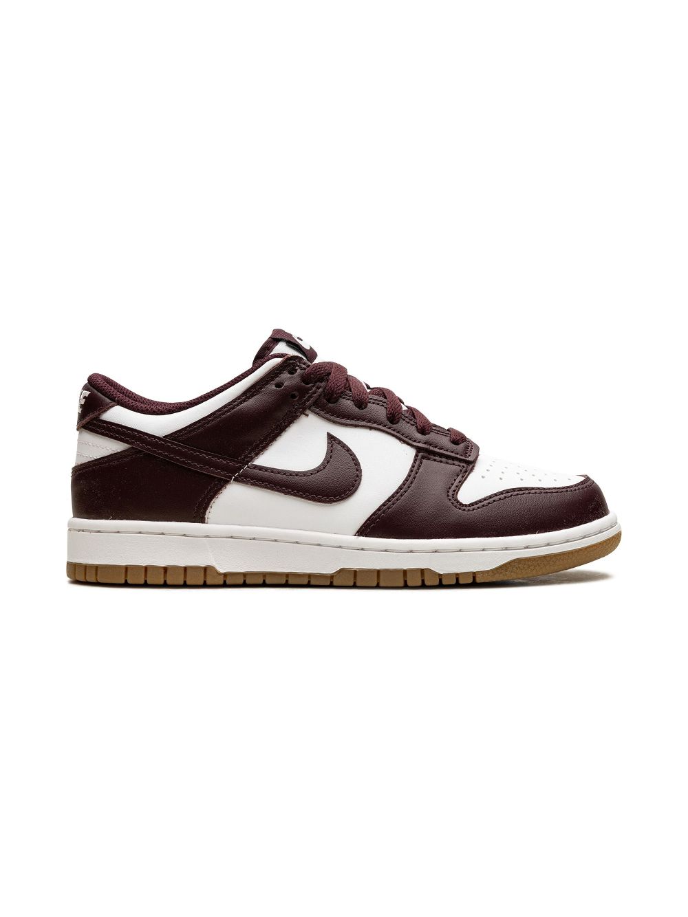 Nike Kids Dunk Low "White/Gum Light Brown/Burgundy Crush" sneakers Nike kids