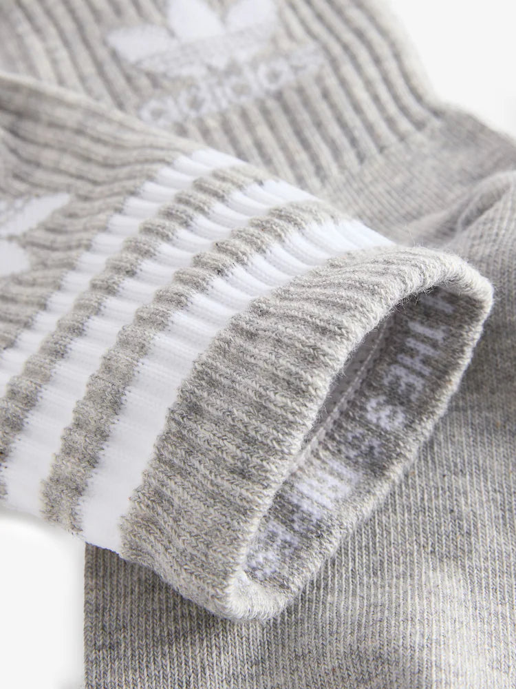 adidas Originals Black/Grey/White Mid Cut Crew Socks FOOT WEAR