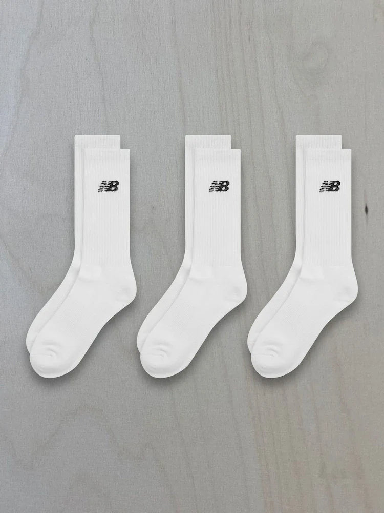New Balance White Everyday Crew Socks 3 Pack FOOT WEAR